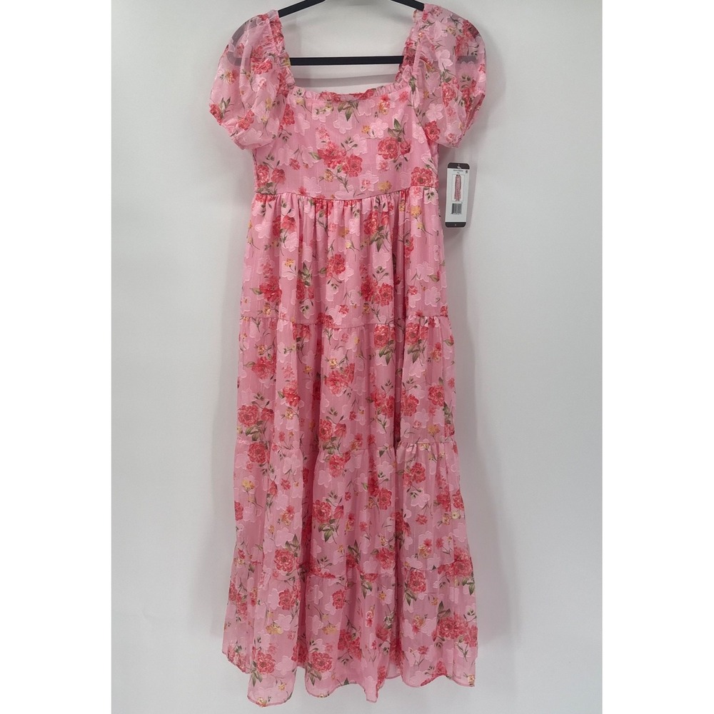 Rare Editions Youth Girls Size XL Dress Cottagecore Floral Long Pink New